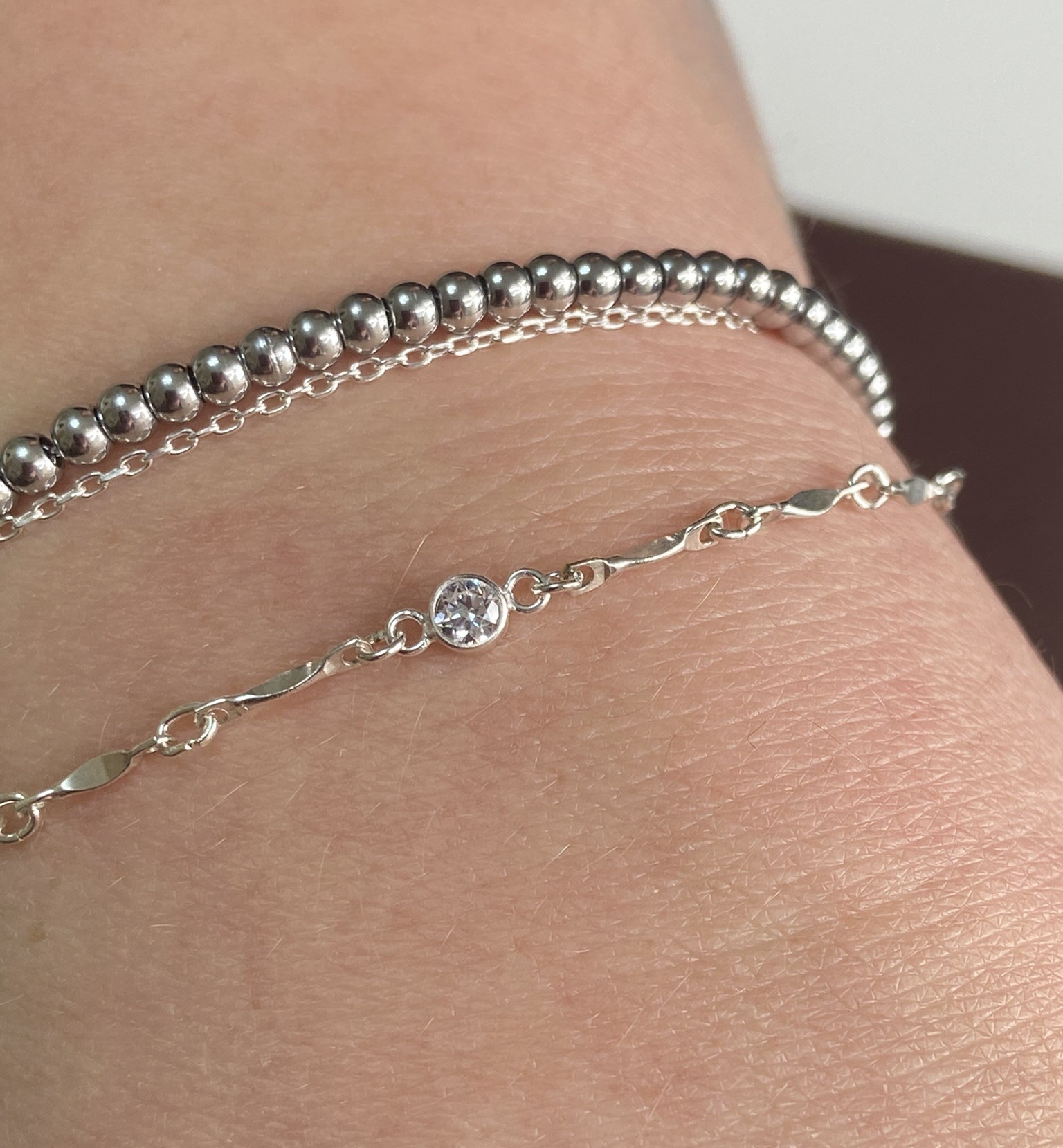 Clasp-free permanent bracelet fitted by Elessora in West Sussex