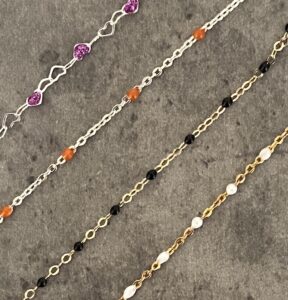Gold-filled and Sterling Silver Enamel Permanent Jewellery Chains at Elessora